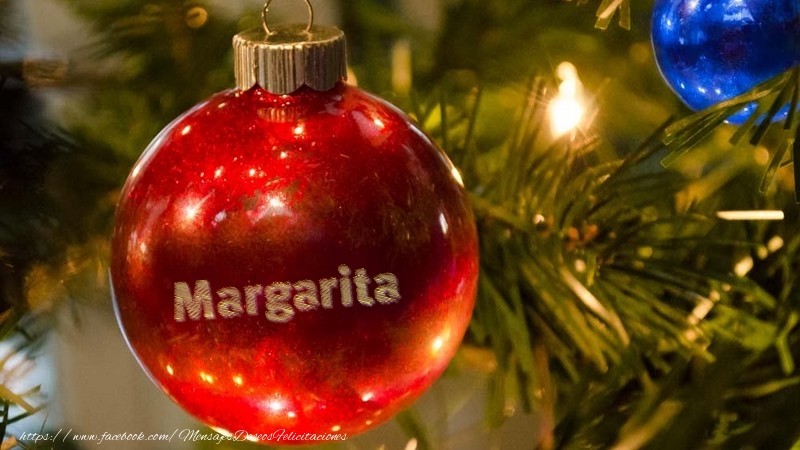 Felicitaciones de Navidad - Su nombre en el globo de navidad Margarita