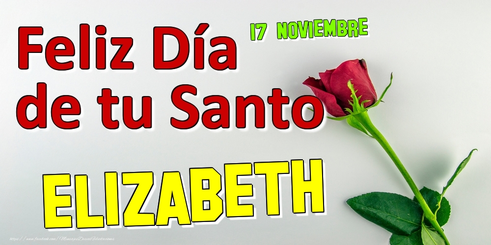 Felicitaciones de Onomástica - 17 Noviembre -  -  Feliz Día de tu Santo Elizabeth!