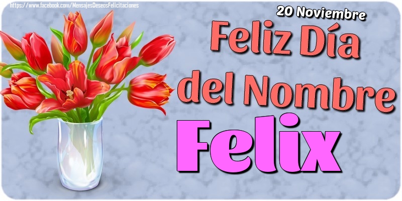 Felicitaciones de Onomástica - 20 Noviembre - Feliz Día del Nombre Felix!
