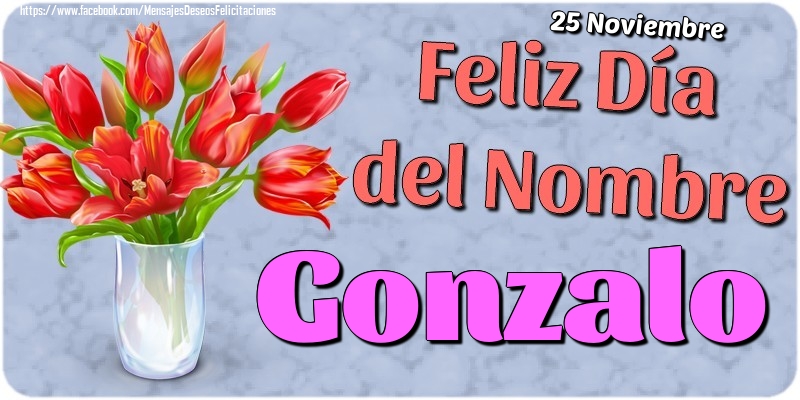 Felicitaciones de Onomástica - 25 Noviembre - Feliz Día del Nombre Gonzalo!