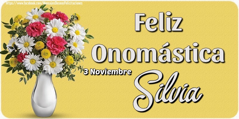 Felicitaciones de Onomástica - 3 Noviembre - Feliz Onomástica Silvia!