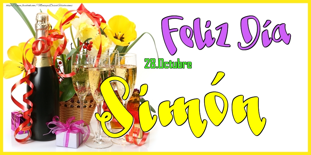 Felicitaciones de Onomástica - 28.Octubre - Feliz Día Simón!