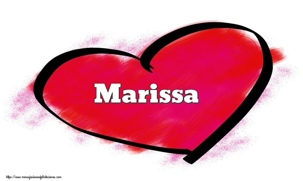 Felicitaciones de San Valentín - Corazón con nombre Marissa