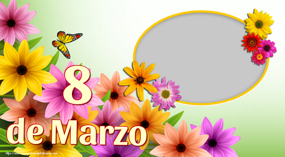 Felicitaciones Personalizadas para el día de la mujer - 8 de Marzo - Marco de foto de Feliz Día de la Mujer