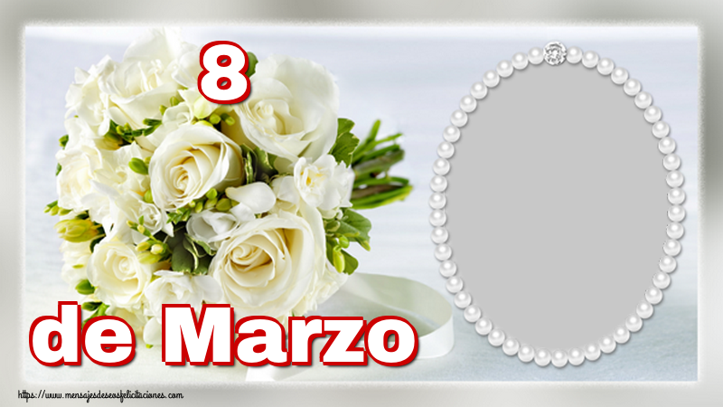 Felicitaciones Personalizadas para el día de la mujer - 8 de Marzo - Marco de foto de Feliz Día de la Mujer