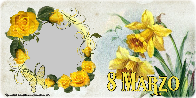 Felicitaciones Personalizadas para el día de la mujer - 8 Marzo - Marco de foto de Feliz Día de la Mujer