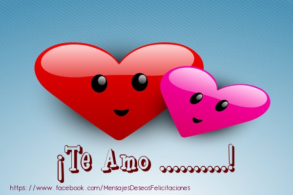 Felicitaciones Personalizadas de amor - ¡Te Amo ...! Imagen con corazones sonrientes
