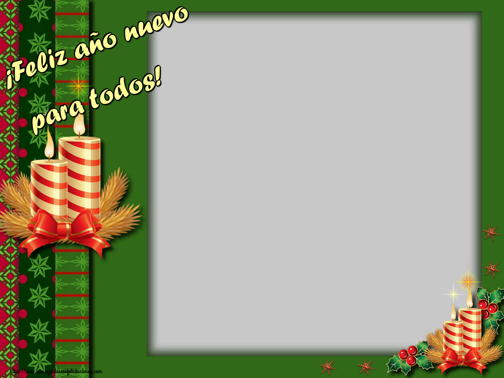Felicitaciones Personalizadas de Año Nuevo - ¡Feliz año nuevo para todos! - Marco de foto de Año Nuevo