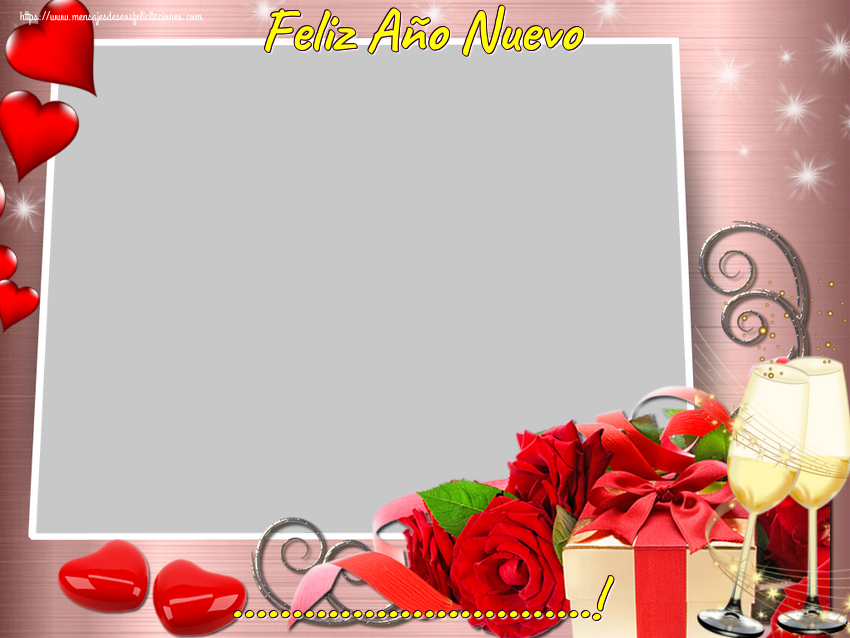 Felicitaciones Personalizadas de Año Nuevo - Feliz Año Nuevo ...! - Marco de foto de Año Nuevo