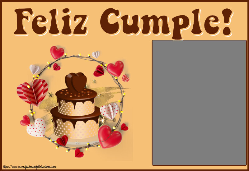 Felicitaciones Personalizadas de cumpleaños - Feliz Cumple! - Marco de foto