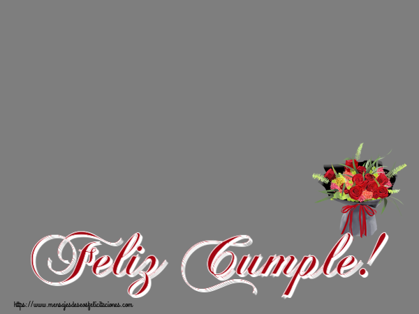 Felicitaciones Personalizadas de cumpleaños - Feliz Cumple! - Marco de foto ~ arreglo floral con rosas