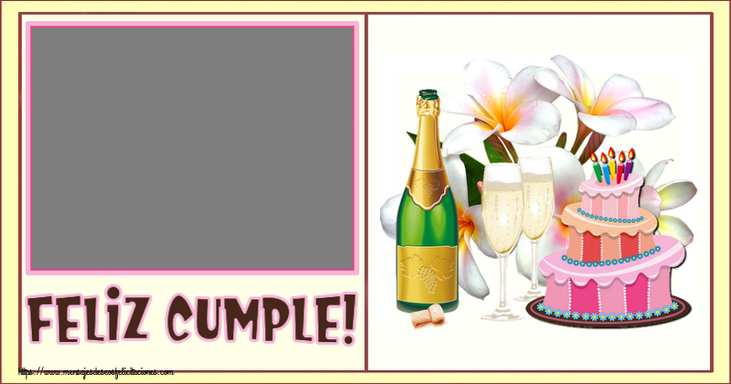 Felicitaciones Personalizadas de cumpleaños - Feliz Cumple! - Marco de foto