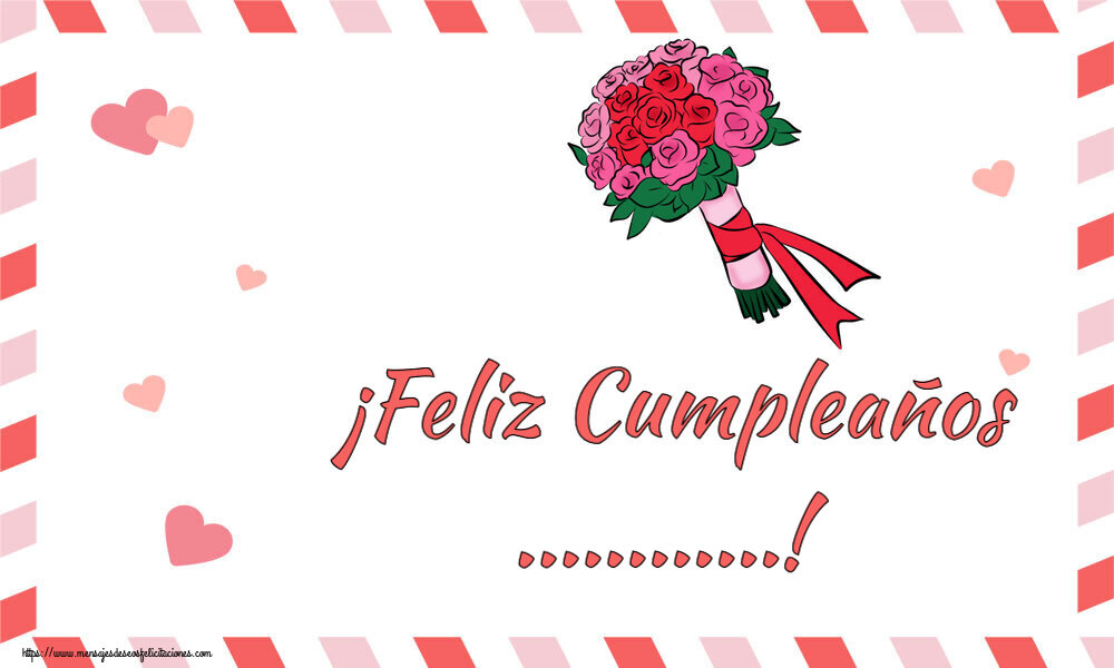 Felicitaciones Personalizadas de cumpleaños - ¡Feliz Cumpleaños ...! ~ ramo de flores - pintura