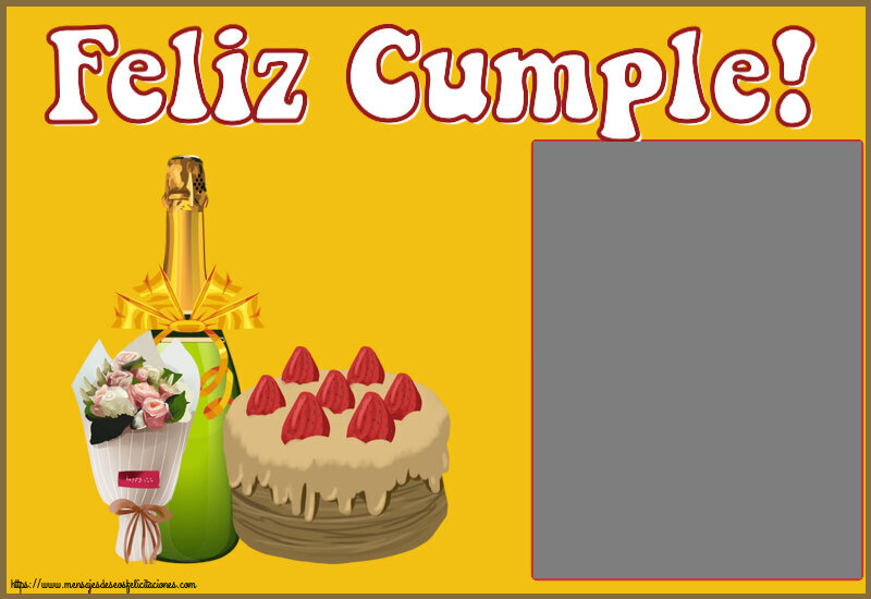 Felicitaciones Personalizadas de cumpleaños - Feliz Cumple! - Marco de foto