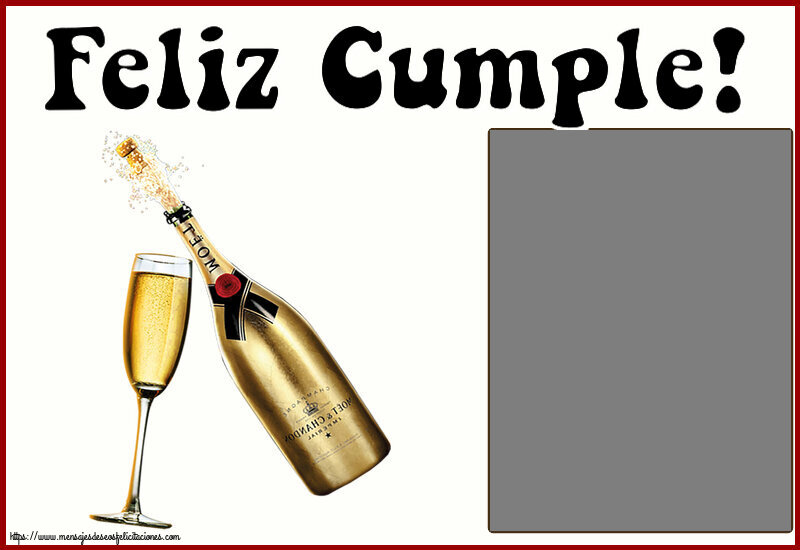 Felicitaciones Personalizadas de cumpleaños - Feliz Cumple! - Marco de foto