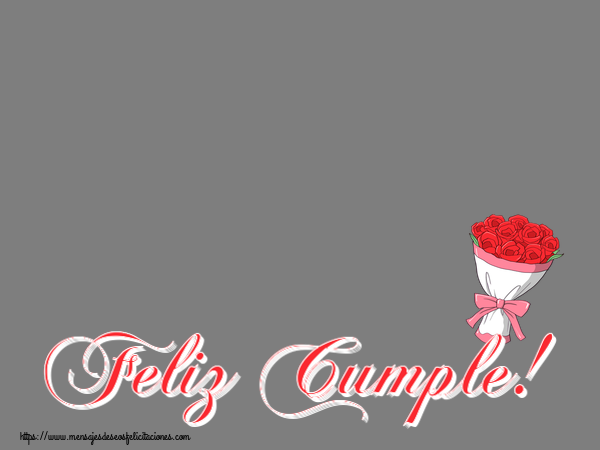 Felicitaciones Personalizadas de cumpleaños - Feliz Cumple! - Marco de foto ~ dibujo con ramo de flores