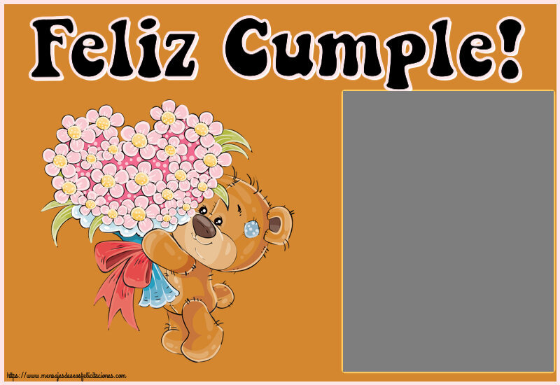 Felicitaciones Personalizadas de cumpleaños - Feliz Cumple! - Marco de foto