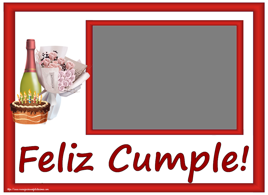 Felicitaciones Personalizadas de cumpleaños - Feliz Cumple! - Marco de foto