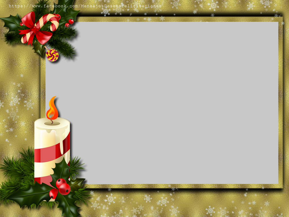 Felicitaciones Personalizadas con fotos - Marco de fotos: Arreglo navideño con vela y árbol