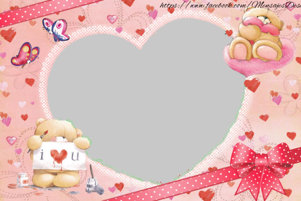 Felicitaciones Personalizadas con fotos - Marco para fotos con corazones