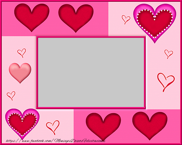 Felicitaciones Personalizadas con fotos - Marco para fotos con corazones