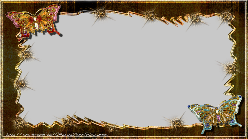 Felicitaciones Personalizadas con fotos - Marco de la foto con las mariposas