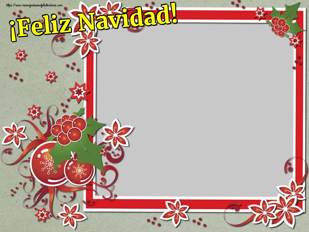 Felicitaciones Personalizadas de Navidad - ¡Feliz Navidad! - Marco de foto de Navidad