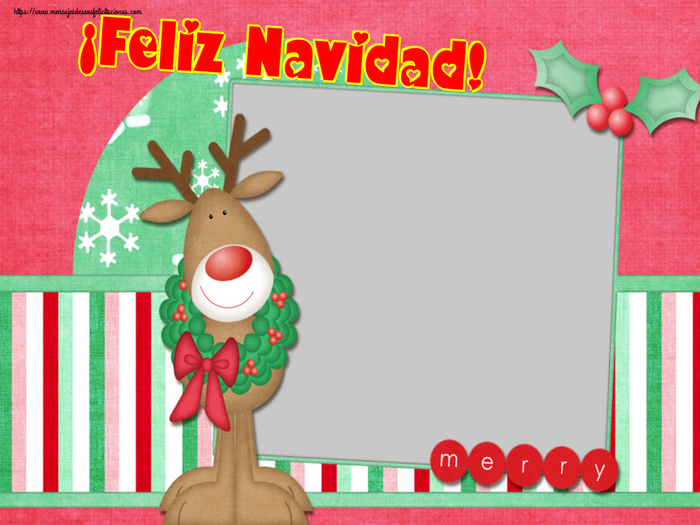 Felicitaciones Personalizadas de Navidad - ¡Feliz Navidad! - Marco de foto de Navidad