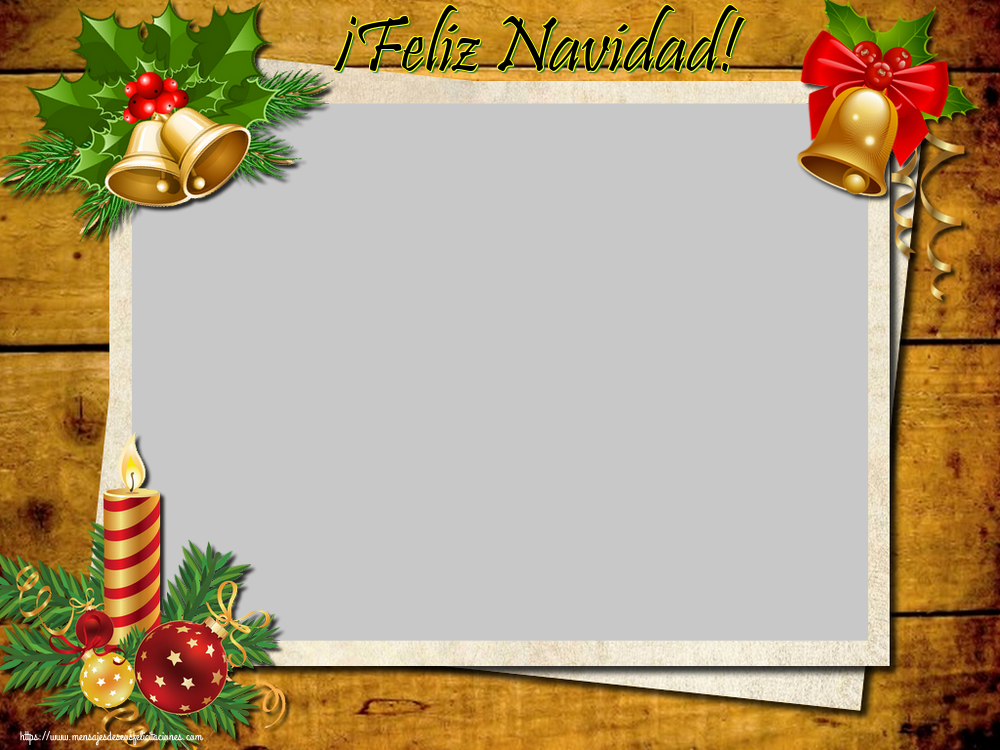 Felicitaciones Personalizadas de Navidad - ¡Feliz Navidad! - Marco de foto de Navidad