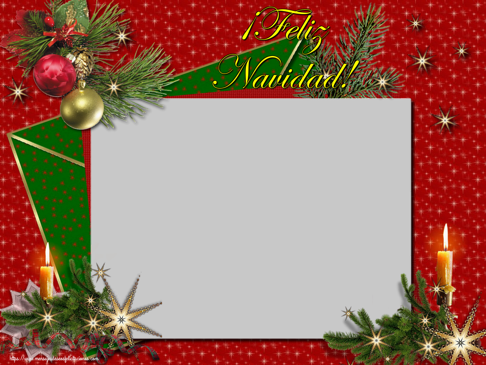 Felicitaciones Personalizadas de Navidad - ¡Feliz Navidad! - Marco de foto de Navidad