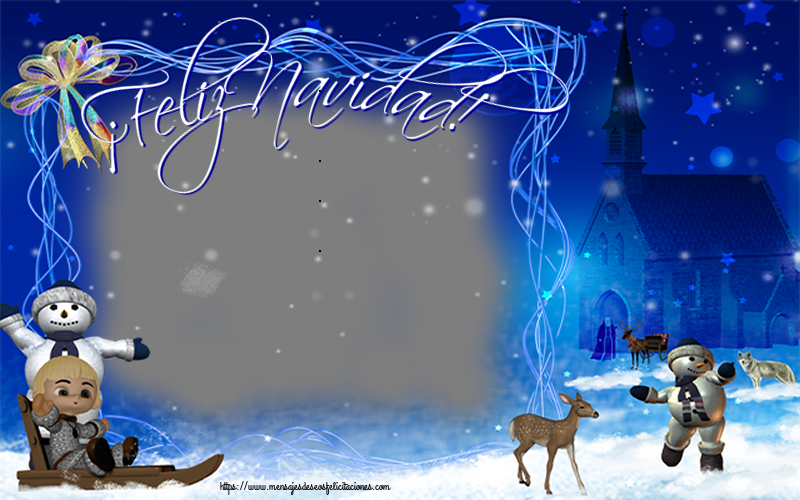 Felicitaciones Personalizadas de Navidad - ¡Feliz Navidad! - Marco de foto de Navidad