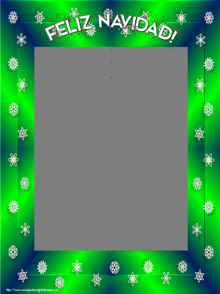 Felicitaciones Personalizadas de Navidad - Feliz Navidad! - Marco de foto de Navidad. Imagen con marco de fotos de navidad con estrellas y copos de nieve