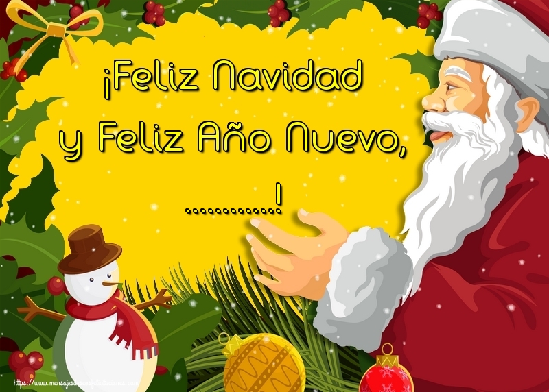 Felicitaciones Personalizadas de Navidad - ¡Feliz Navidad y Feliz Año Nuevo, ...!