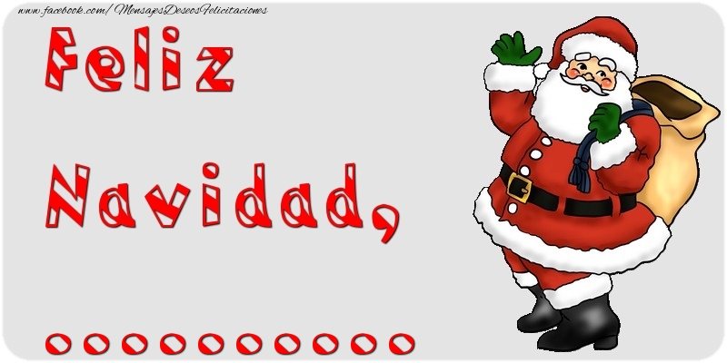 Felicitaciones Personalizadas de Navidad - Feliz Navidad, .... Imagen con Papá Noel con el saco a la espalda