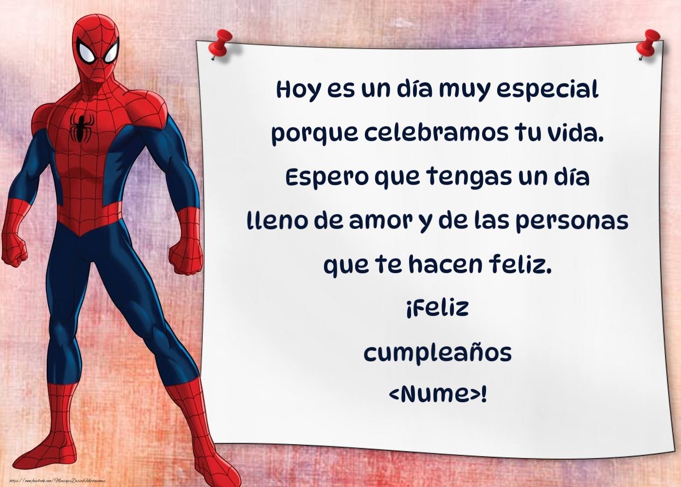 Felicitaciones Personalizadas para niños - Cuadros de Spiderman y una pantalla en la pared - modelo para niños