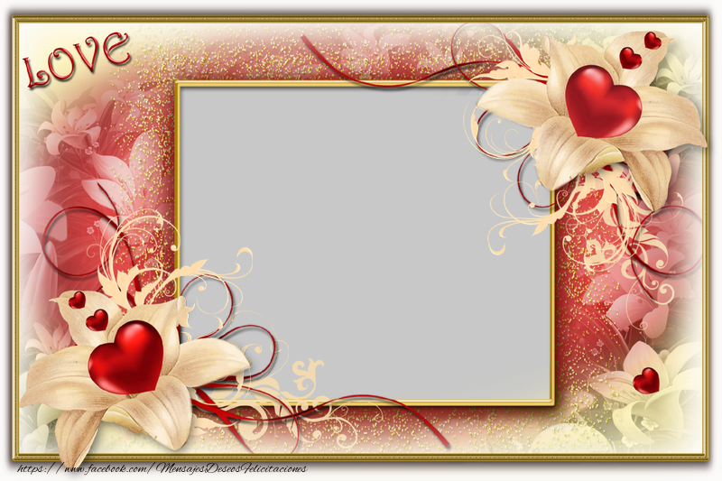 Felicitaciones Personalizadas de San Valentín - Marco para fotos con corazones