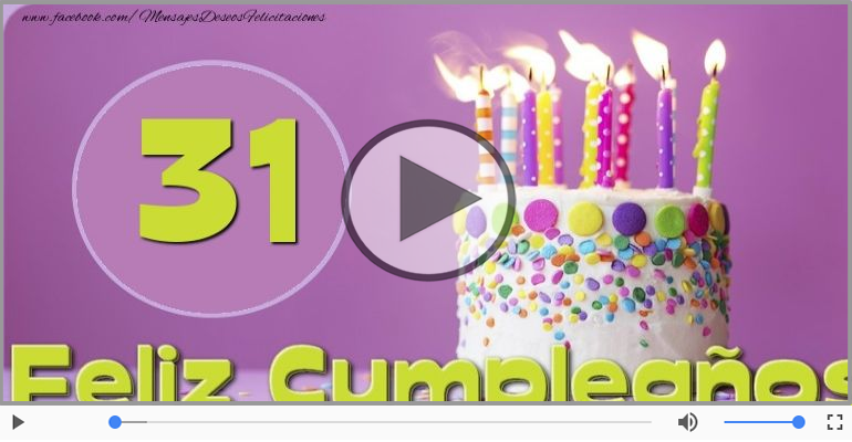¡Feliz Cumpleaños 31 años!