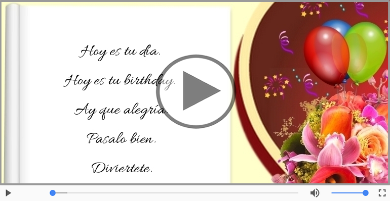 Hoy es tu birthday.