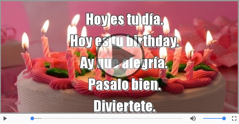 Hoy es tu birthday.
