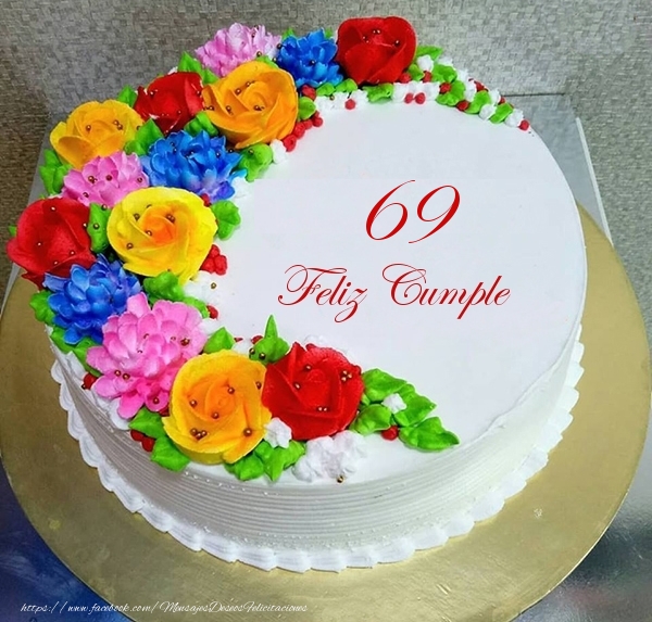 69 años Feliz Cumple- Tarta
