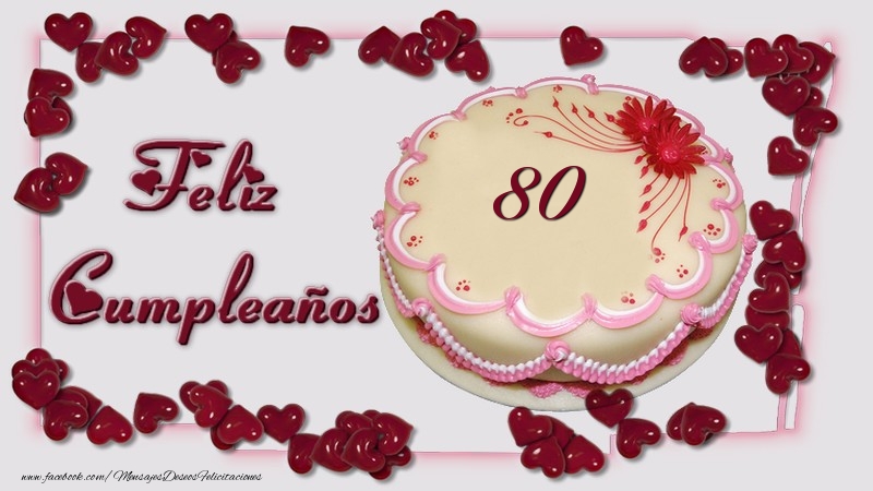80 años Feliz Cumpleaños