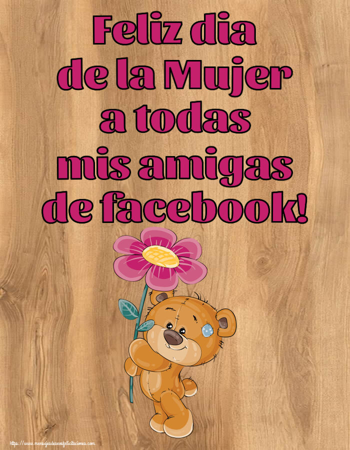 Día de la mujer Feliz dia de la Mujer a todas mis amigas de facebook! ~ Teddy con una flor