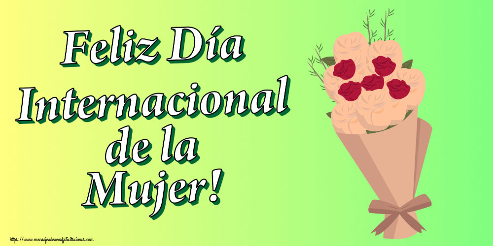 Felicitaciones para el día de la mujer - Feliz Día Internacional de la Mujer! ~ ramo de flores clipart - mensajesdeseosfelicitaciones.com
