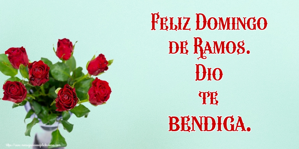 Feliz Domingo de Ramos. Dio te bendiga.