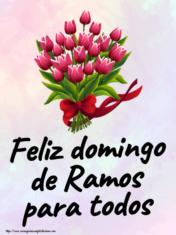 Domingo de Ramos Feliz domingo de Ramos para todos ~ ramo de tulipanes - Clipart