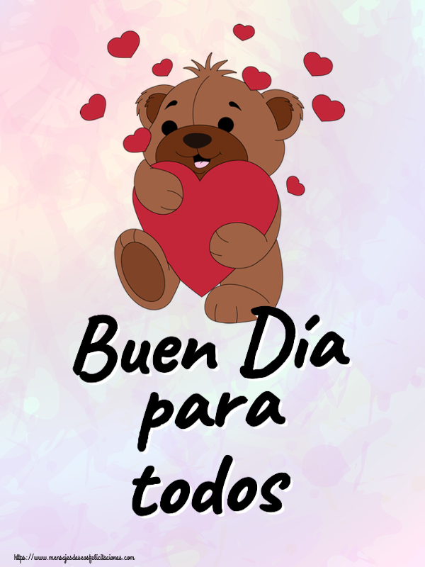 Buenas Tardes Buen Día para todos ~ lindo oso con corazones