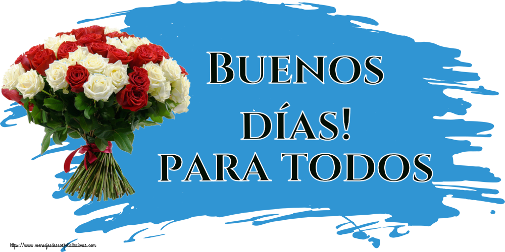 Felicitaciones de buenas tardes - Buenos días! para todos ~ ramo de rosas rojas y blancas - mensajesdeseosfelicitaciones.com