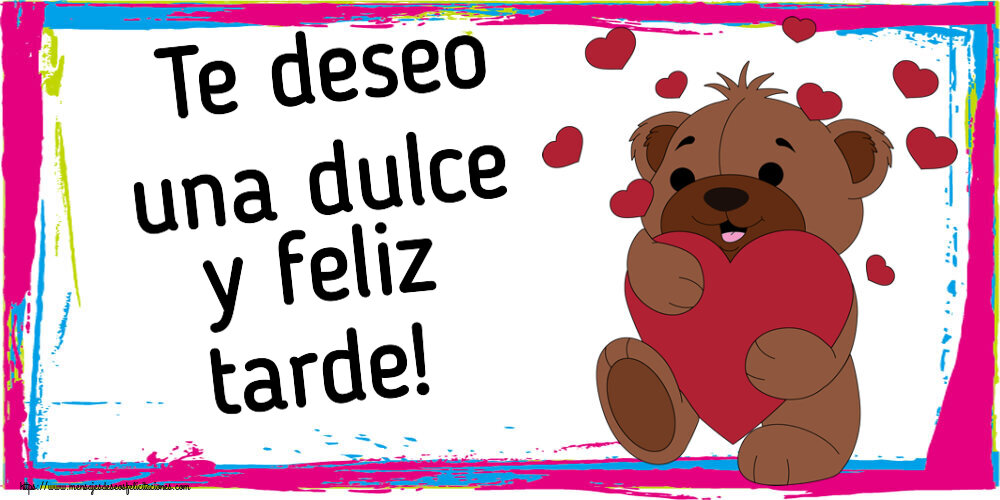 Buenas Tardes Te deseo una dulce y feliz tarde! ~ lindo oso con corazones