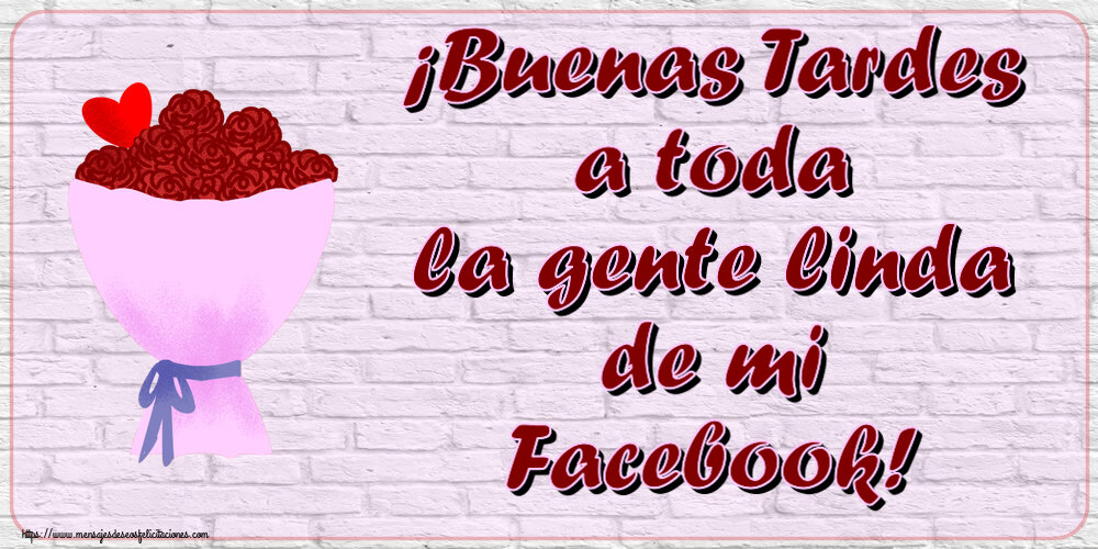 Buenas Tardes ¡Buenas Tardes a toda la gente linda de mi Facebook! ~ flores y corazón clipart