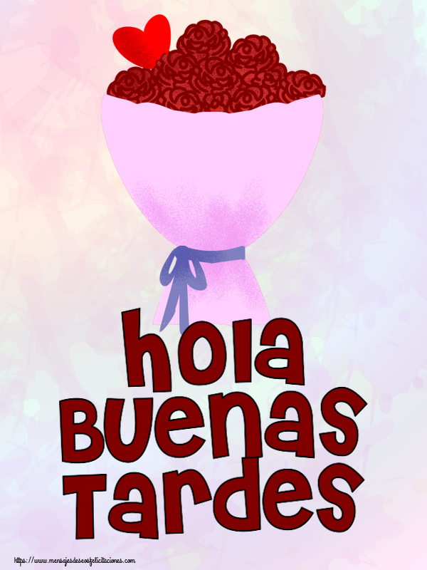 Felicitaciones de buenas tardes - Hola Buenas Tardes ~ flores y corazón clipart - mensajesdeseosfelicitaciones.com